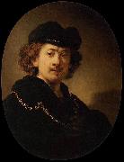 Self-portrait Wearing a Toque and a Gold Chain REMBRANDT Harmenszoon van Rijn